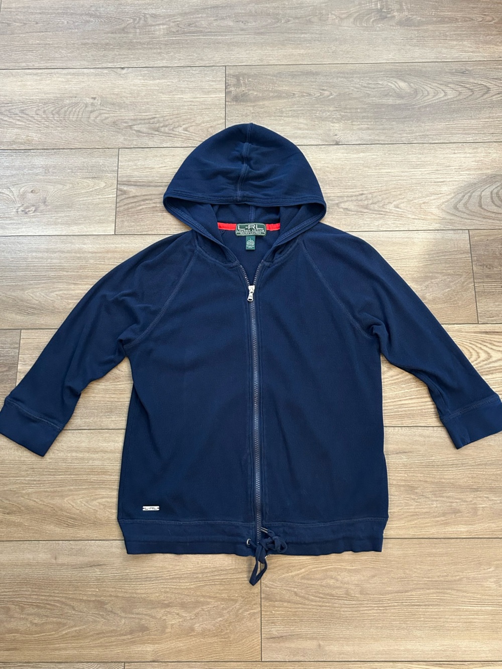 Lauren Active Ralph Lauren Navy Zip Hoodie 3/4 Sleeve Women’s L